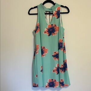 Gilli Dress in Mint and coral Floral
